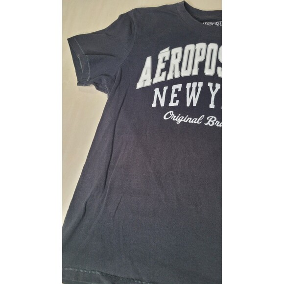 Y2K Aeropostale NY Embroidered‎ Black T Shirt Men's Size Large 100% Cotton - Picture 6 of 11